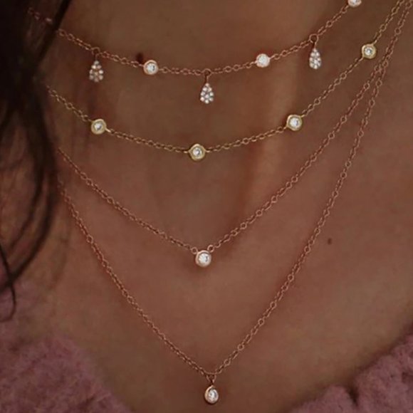 Jewelry - Gold Tone Bohemian Multi-Element Crystal Necklace